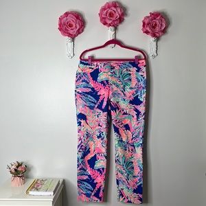 NWOT Lilly Pulitzer Kelly Skinny Ankle Pants in Safari Sunset, Size 12.